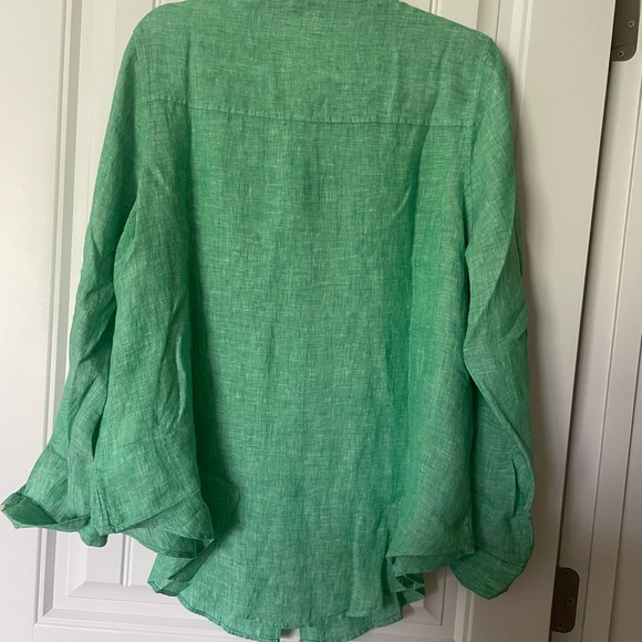 NWT Lilly Pulitzer Sea View Linen Button Down Top in Spearmint XXL - Picture 6 of 9